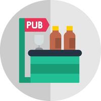 pub plano escala icono diseño vector