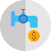 Tap Water Flat Scale Icon Design vector