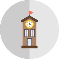 Clock Tower Flat Scale Icon Design vector