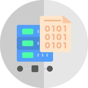 binario código plano escala icono diseño vector