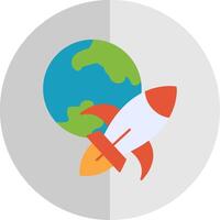 Rocket Ship Flat Scale Icon Design vector