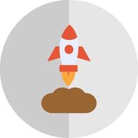 Rocket Launch Flat Scale Icon Design vector