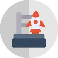 Rocket Launch Flat Scale Icon Design vector