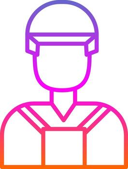 Builder Line Gradient Icon Design vector