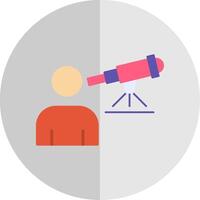 Astronomer Flat Scale Icon Design vector
