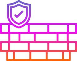 Wall Security Line Gradient Icon Design vector