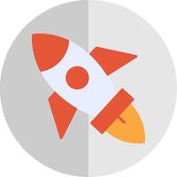 Rocket Flat Scale Icon Design vector