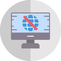 No Signal Flat Scale Icon Design vector