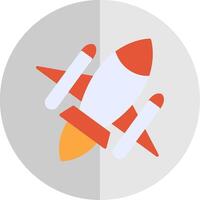 Rocket Ship Flat Scale Icon Design vector