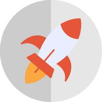 Rocket Ship Flat Scale Icon Design vector