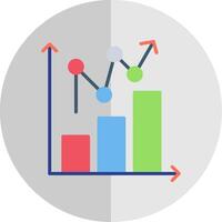 estadístico gráfico plano escala icono diseño vector