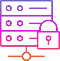 Server Protection Line Gradient Icon Design vector