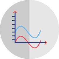 Wave Chart Flat Scale Icon Design vector