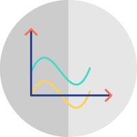 Wave Chart Flat Scale Icon Design vector