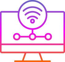 Wifi Server Line Gradient Icon Design vector