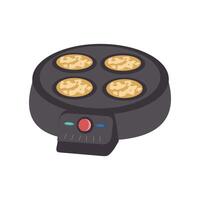 Electric crepe maker for several pancakes. Household appliances for the kitchen, for cooking. vector