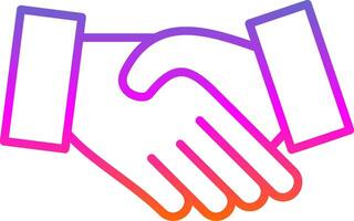 Hand Shake Line Gradient Icon Design vector