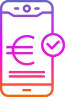 Euro Pay Line Gradient Icon Design vector