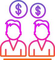 Seo Team Money Line Gradient Icon Design vector