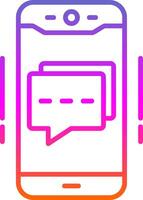 Mobile Chat Line Gradient Icon Design vector