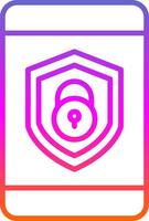 Security mobile Lock Line Gradient Icon Design vector