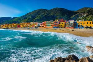 The village of Verigotti with its characteristic colorful houses photo