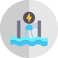 Hydroelectricity Flat Scale Icon Design vector