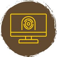 Security Computer Faceprint Line Gradient Icon Design vector