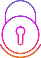 Lock Line Gradient Icon Design vector