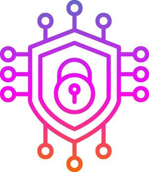 Security Line Gradient Icon Design vector