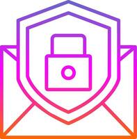 Email Protection Line Gradient Icon Design vector