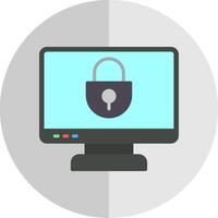 Locked Computer Flat Scale Icon Design vector