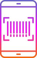 Barcode Scan Line Gradient Icon Design vector