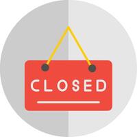 Closed Sign Flat Scale Icon Design vector