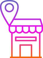 Shop Location Line Gradient Icon Design vector