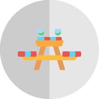 Picnic Table Flat Scale Icon Design vector