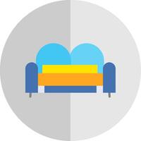 sofá cama plano escala icono diseño vector