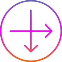 Intersect Line Gradient Icon Design vector