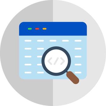 Code Review Flat Scale Icon Design vector