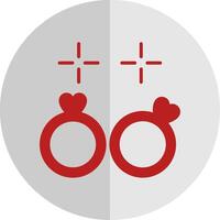 Boda anillos plano escala icono diseño vector