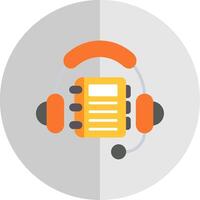 Listening Flat Scale Icon Design vector