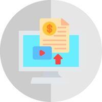 Paid Content Flat Scale Icon Design vector