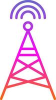 radio torre línea degradado icono diseño vector