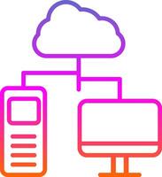 Cloud Computing Line Gradient Icon Design vector