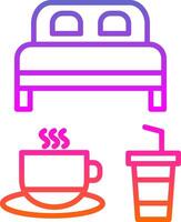 Bed And Breakfast Line Gradient Icon Design vector