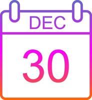 December Line Gradient Icon Design vector