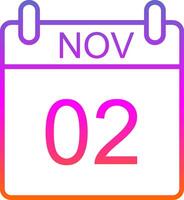 November Line Gradient Icon Design vector