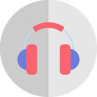 Headphone Flat Scale Icon Design vector