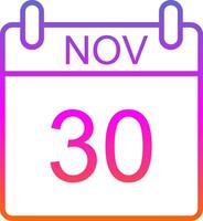 November Line Gradient Icon Design vector