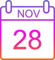 November Line Gradient Icon Design vector